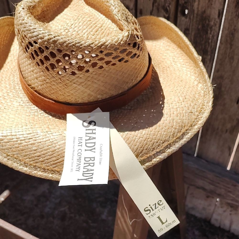 Straw Turquoise Accent Cowboy Hat - Shady Brady - Picture 3 of 5